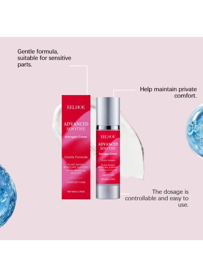 EELHOE ADVANCED SOOTHE Estrogen Cream, Estriol Cream for Women Menopause Relief: Natural Bioidentical Estrogen Cream, Hormone Balance, Perimenopause Support - l Health, Itch, Hot Flashes, Night Sweats, 50g - Image 4